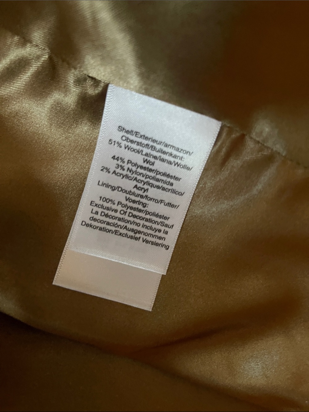 DKNY Beige and Brown Plaid Pea Coat - Picture 11 of 11